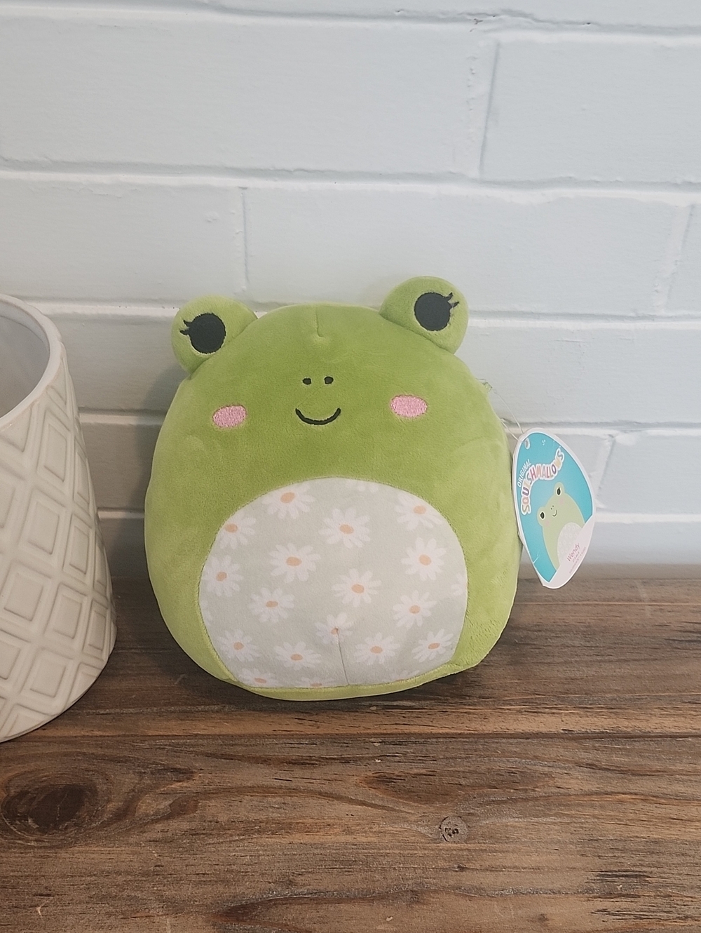 Squishmallow Green Frog With Floral Design